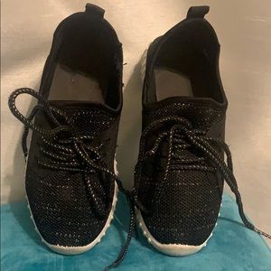 BeBe Black Sparkly Slip On Sneakers